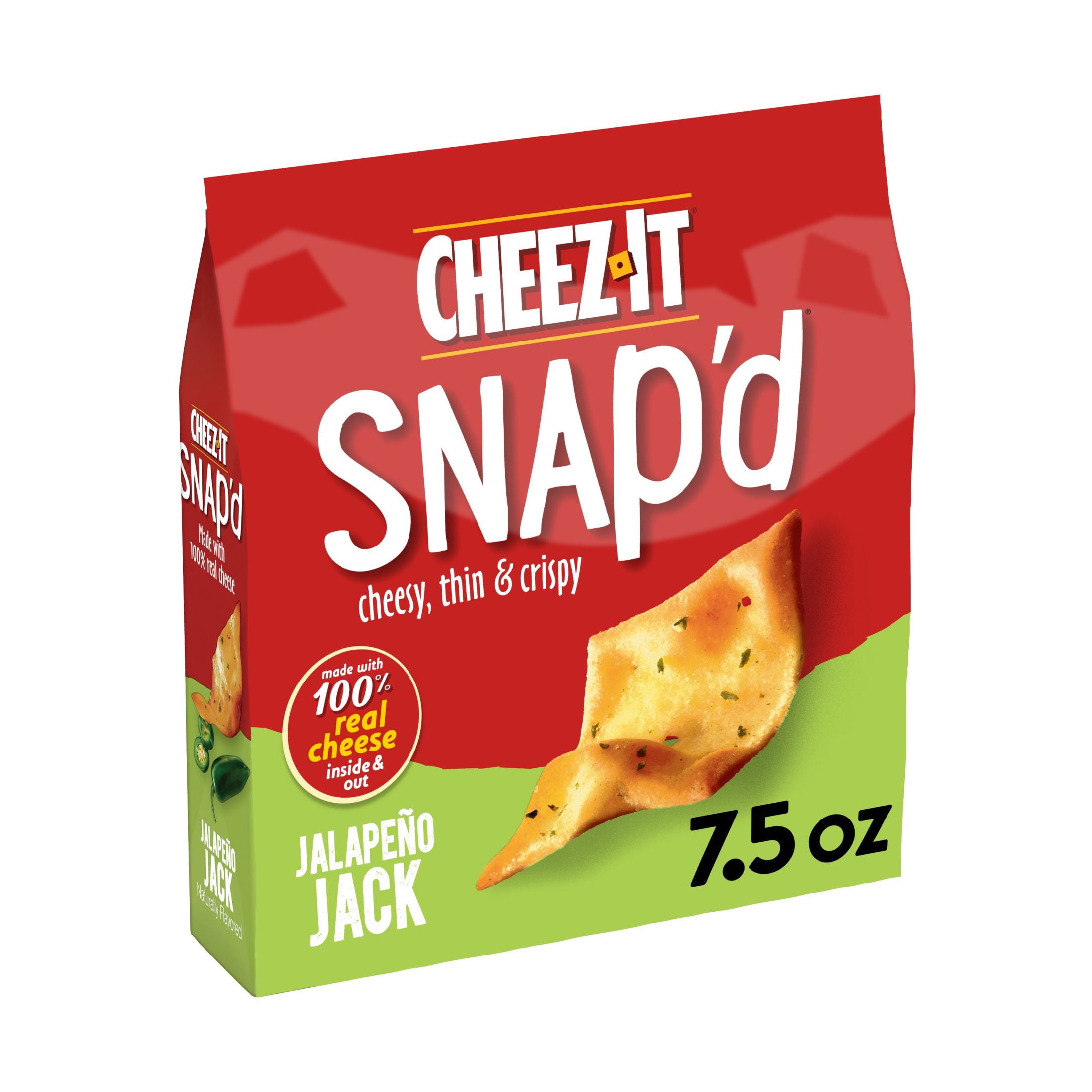 Cheez-It Snap'd Jalapeno Jack Cheese Cracker Chips, 7.5 oz