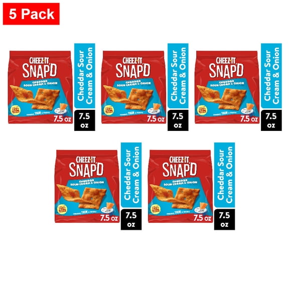 Cheez-It Snapd Cheddar Sour Cream and Onion Cheese Crackers 7.5 oz - 5 Pack