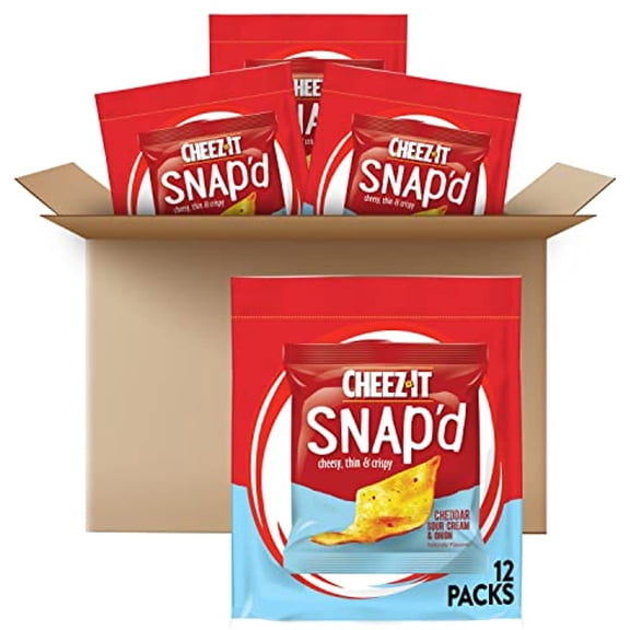 Cheez-It Snapd, Cheesy Baked Snacks, Variety Pack, Lunch Food, 15Oz Bag (20 Count)