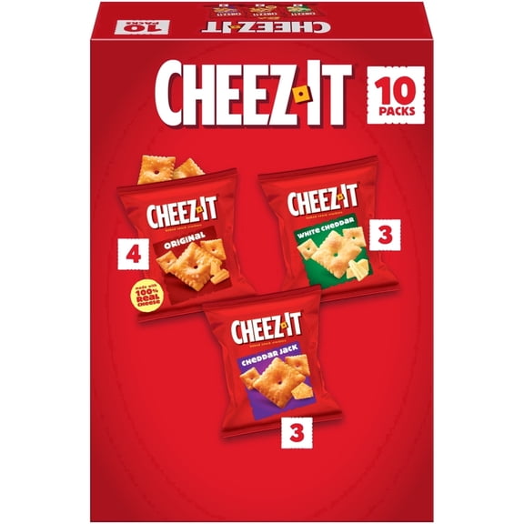 Cheez-It Variety Pack Baked Snack Crackers, Lunch Snacks, 10 Count