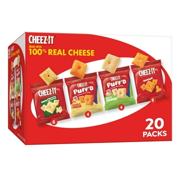 Cheez-It Variety Pack Cheese Crackers, Baked Snack Crackers, 20 Count