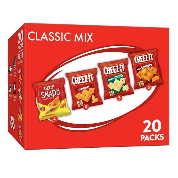 Cheez-It Variety Pack Cheese Crackers, Baked Snack Crackers, 20 Count