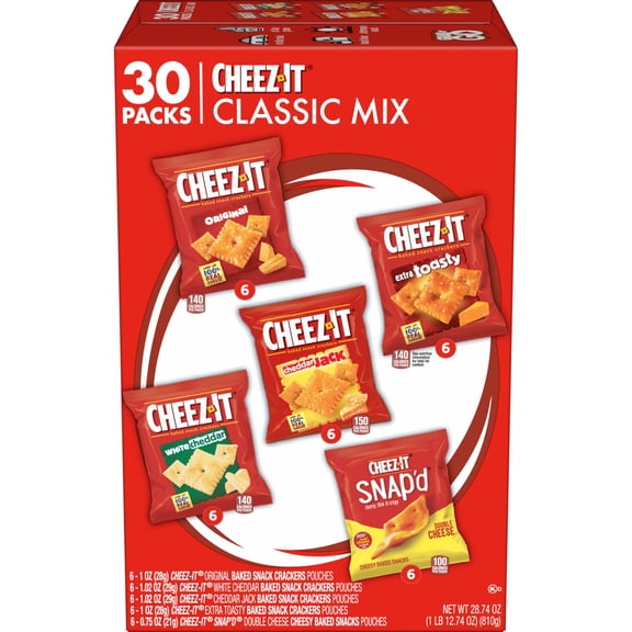 Cheez-It Variety Pack Snacks, Lunch Snacks, 30 Count