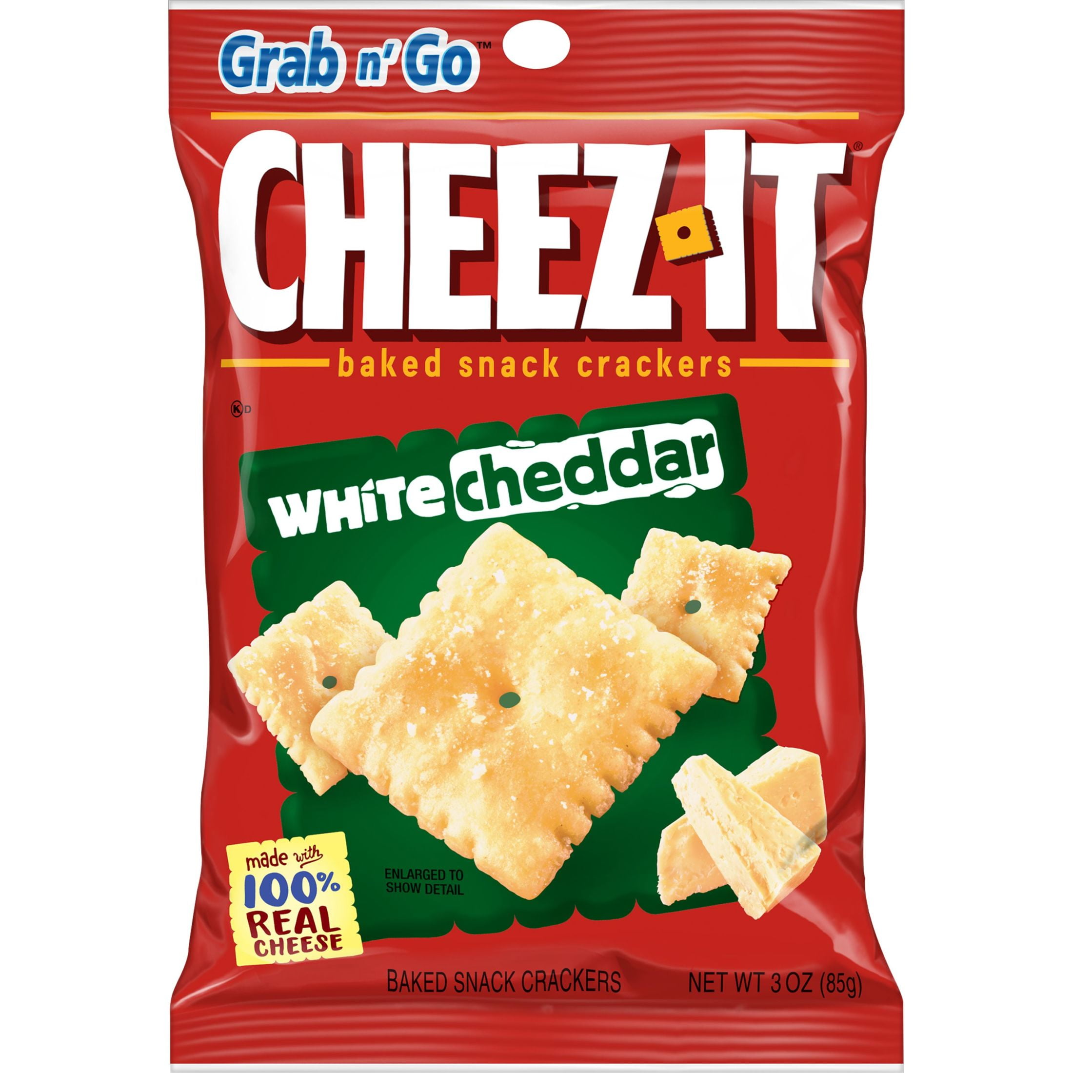 CheezIt White Cheddar Baked Snack Cheese Crackers, 3 oz