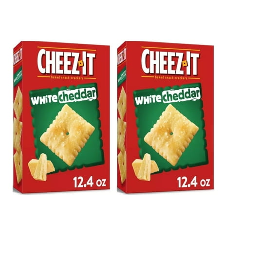 Cheez-It White Cheddar Baked Snack Crackers (12.4oz, pack of 2) - Crispy, baked crackers flavored with real white cheddar cheese.