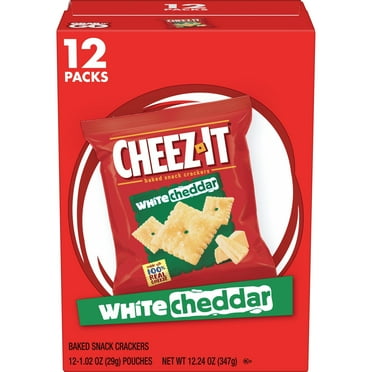 Cheez-It White Cheddar Baked Snack Crackers, Cheese Crackers, 12 Count