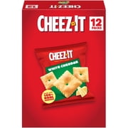 Cheez-It White Cheddar Baked Snack Crackers, Lunch Snacks, 12 Count