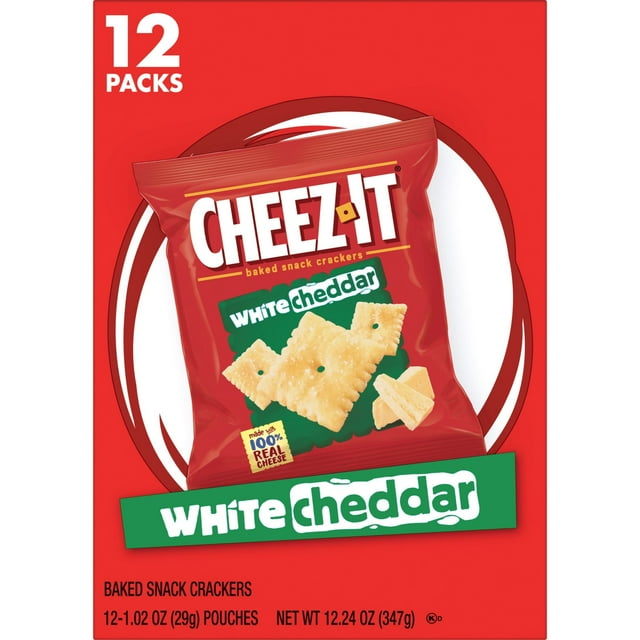 CheezIt White Cheddar Baked Snack Crackers, PeanutFree, 12.24 oz, 12