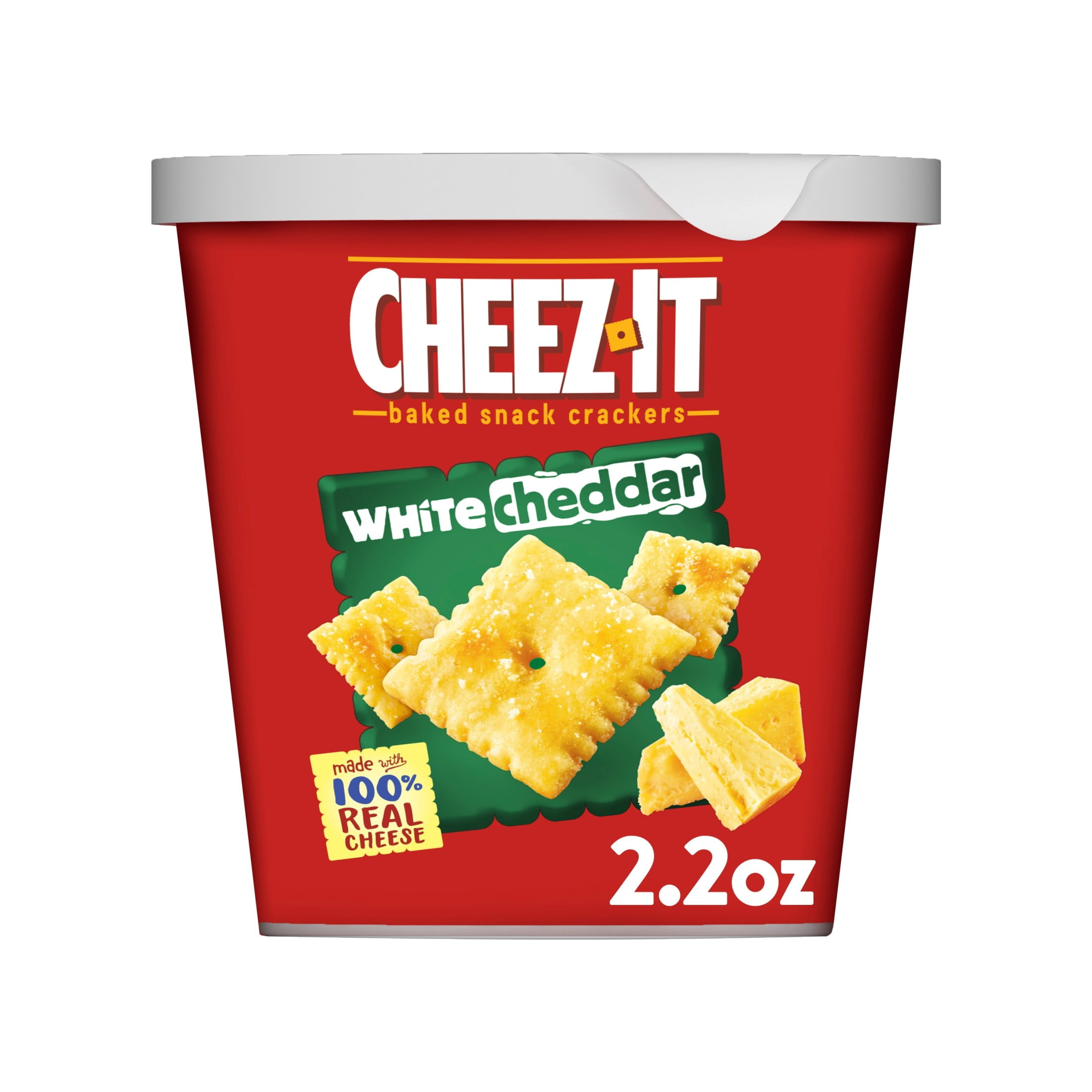 Cheez-It White Cheddar Cheese Crackers, Baked Snack Crackers, 2.2 oz