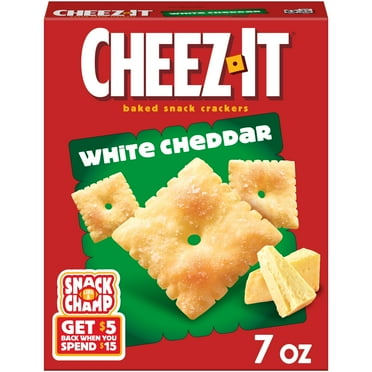 Cheez-It White Cheddar Cheese Crackers, Baked Snack Crackers, 7 oz