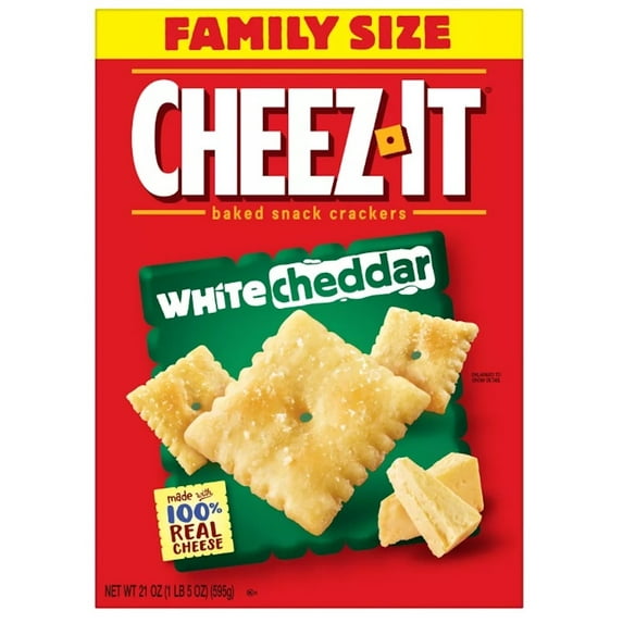 Kellogg's Cheez-It White Cheddar Cheese Crackers Family Size (Pack of 12)