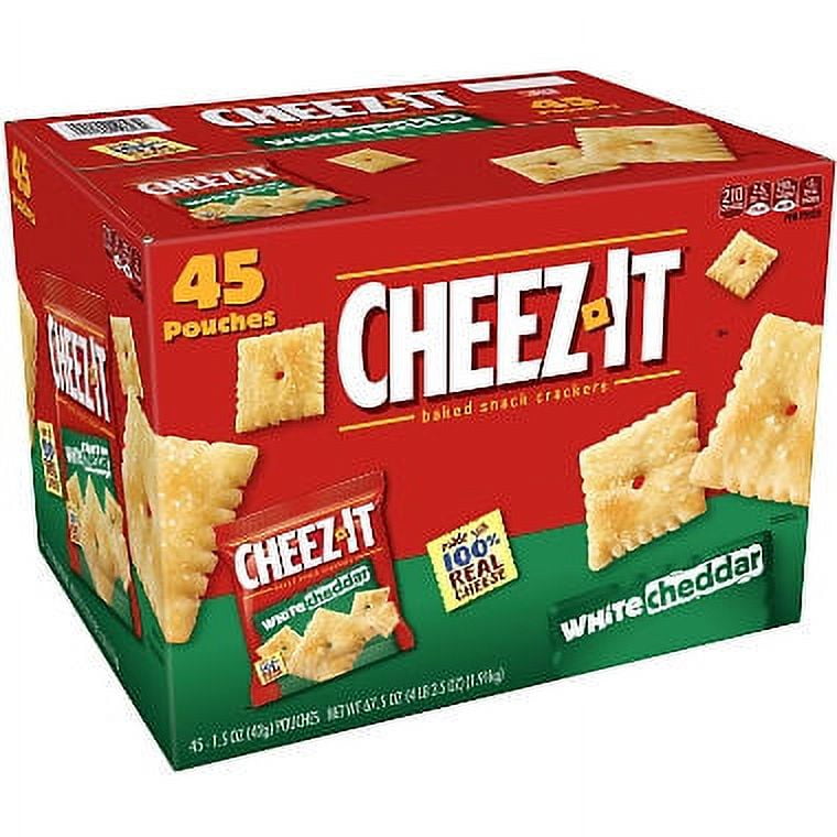 Cheez-It White Cheddar Crackers Snack Packs, 1.5 Oz, 45 Ct