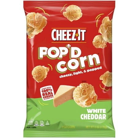 Cheez-It White Cheddar Pop'd Corn, Lunch Snacks, 6 oz