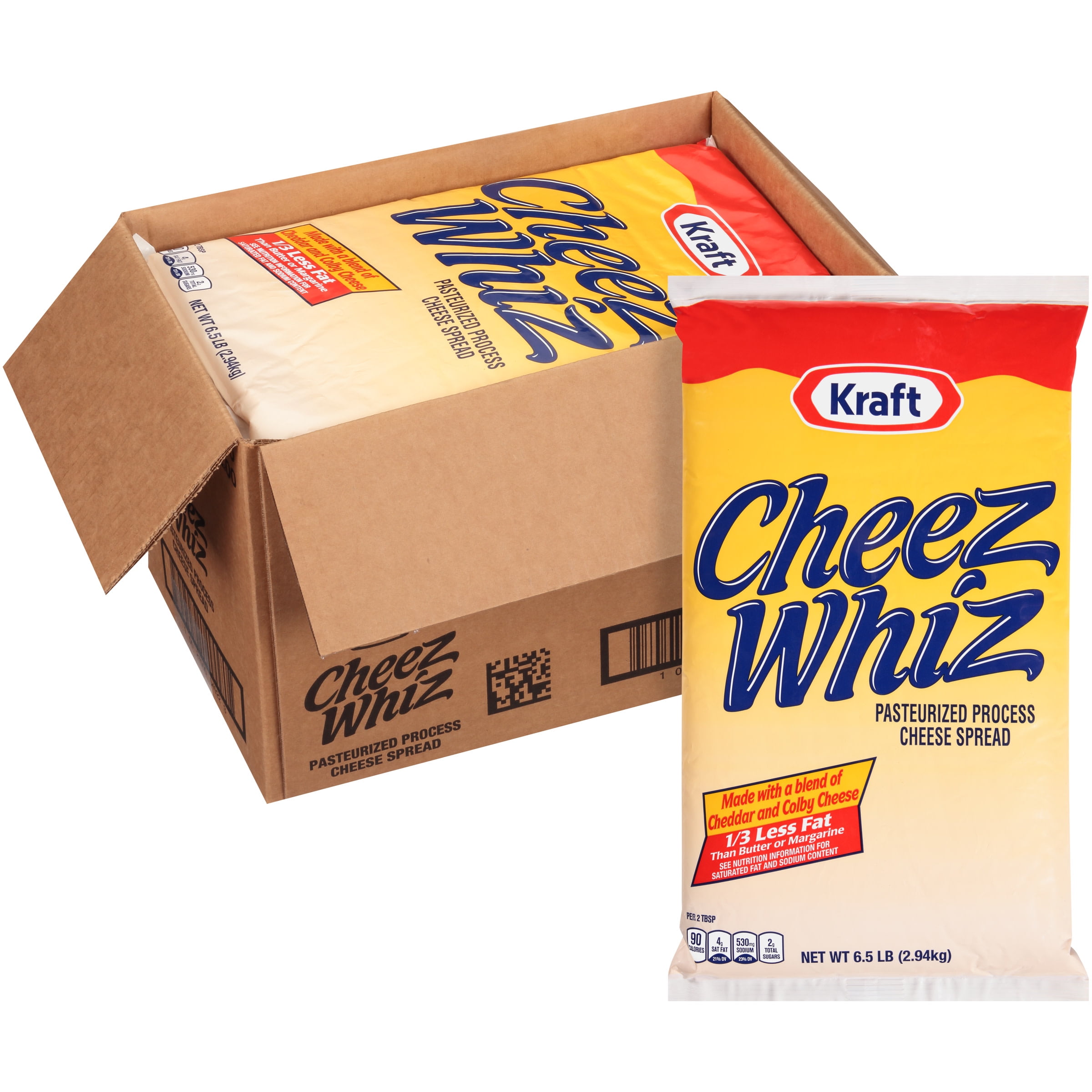 Cheez Whiz Original Flavor Cheese Spread Bulk Packs, 6.5 lb