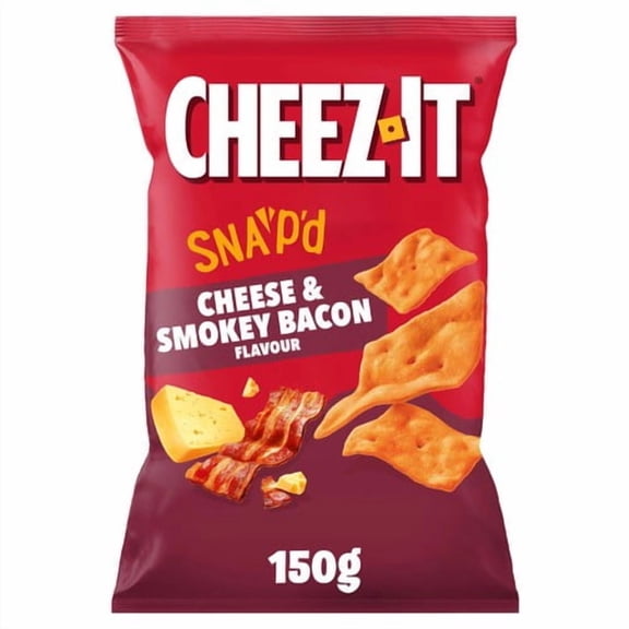 Cheez-it SNAP'D Cheese & Bacon Sharing Crisps 150g, British Import (Pack of 3)