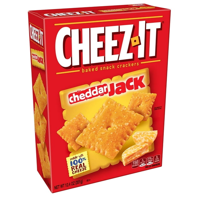 CheezIt Baked Snack Crackers RE32 Cheddar Jack 124 oz 2 Pack