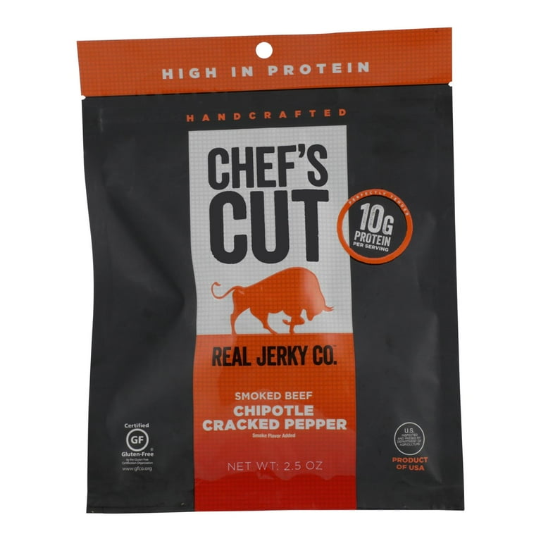Real Steak Jerky, Chipolte Cracked Pepper, 2.5 oz Bag Real Steak Jerky, Chipolte Cracked Pepper, 2.5 oz Bag