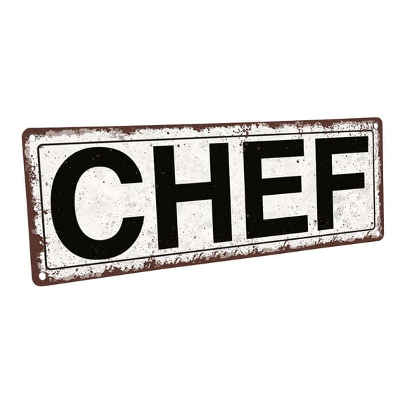Chef 4"x12" Metal Sign, Wall Décor for Home and Office