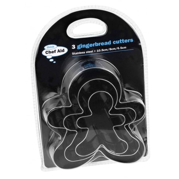 Chef Aid Gingerbread Man Cookie Cutter Set (Pack of 3)
