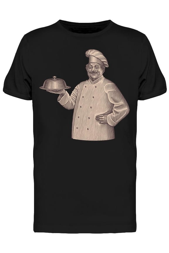 Chef And Plate T-Shirt Men -Image by Shutterstock, Male Medium