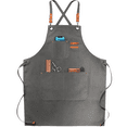 thumbnail image 1 of Chef Apron, Cotton Canvas Cross Back Apron with Pockets for Women and Men,Adjustable Strap and Large Pockets Apron,Kitchen Cooking Baking Bib Apron, 1 of 6