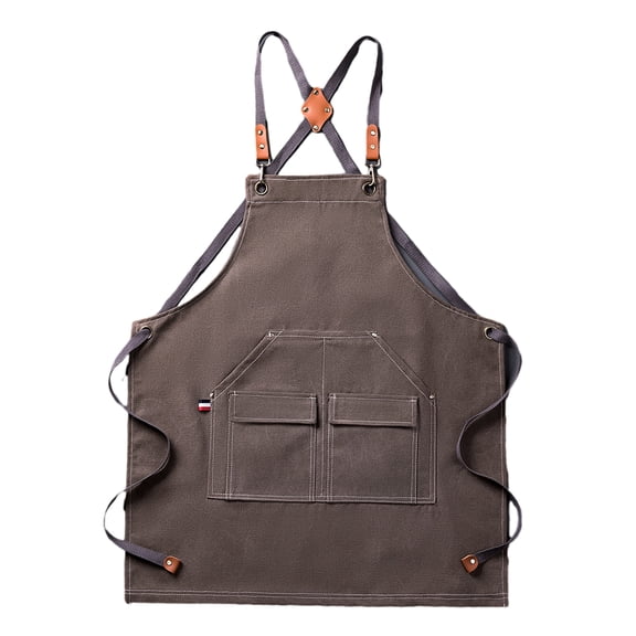 Chef Apron For Men - Work Shop Adjustable Crossback Apron With Pockets-grey