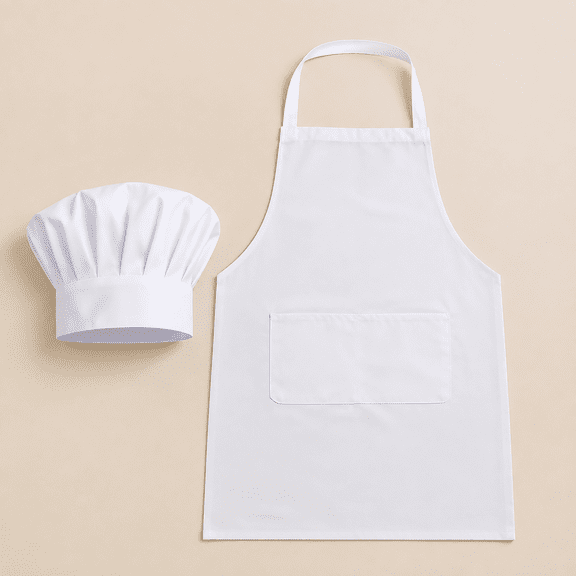 Chef Apron Hat Set Adjustable Apron with Butcher Hat Baker Costume for Men and Women