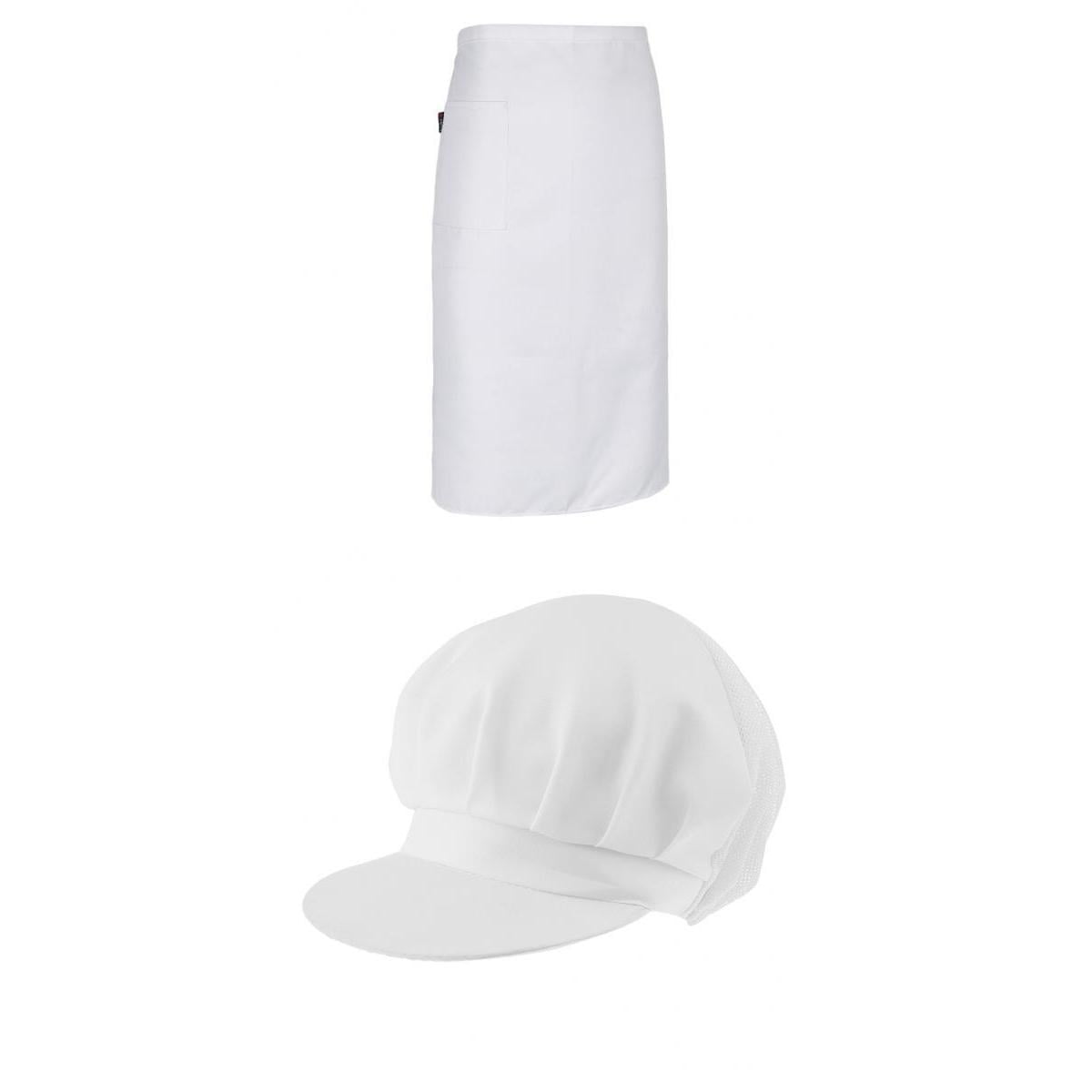 Chef Apron Set Chef Hat And Adult Adjustable restaurant house kitchen White Apron