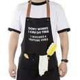 thumbnail image 1 of Chef Apron for Men, Funny Saying Apron, BBQ Cooking Apron, Men's Cooking Apron with 3 Pockets, Unique Gift for Father Husband Boyfriend, Black, 1 of 6