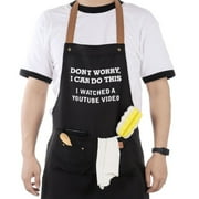 Chef Apron for Men, Funny Saying Apron, BBQ Cooking Apron, Men's Cooking Apron with 3 Pockets, Unique Gift for Father Husband Boyfriend, Black