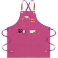 thumbnail image 1 of Chef Apron for Men Women Canvas Aprons with 3 Pockets Cross Back Resistant Work Apron for Cooking, 1 of 7