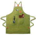 thumbnail image 1 of Chef Apron for Men Women with Pockets,Cross Back Cotton Canvas Plus Size Apron for Cooking BBQ Baking Gardening(Black), 1 of 6