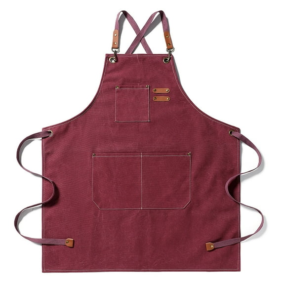 Chef Aprons for Men Women with Large Pockets, Black Waterproof Kitchen Aprons for Cooking Gardening Barber Grill BBQ Woodworking Artist Apron Cotton Canvas Cross Back Heavy Duty Adjustable Work Apron