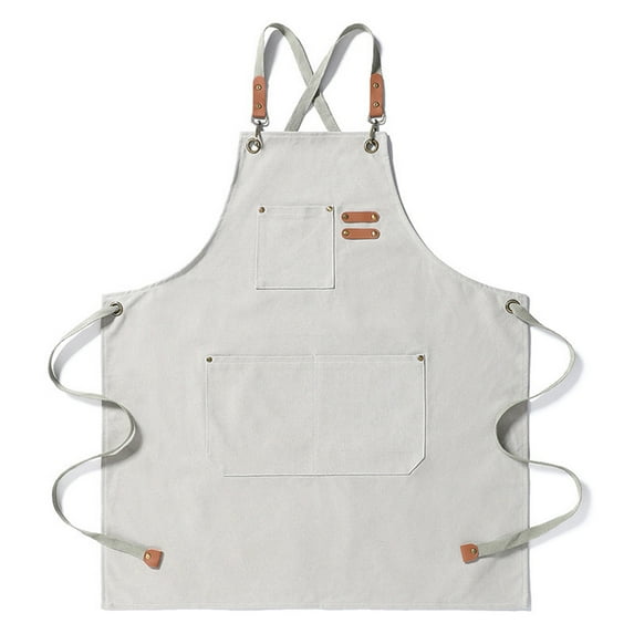 Chef Aprons for Men Women with Large Pockets, Black Waterproof Kitchen Aprons for Cooking Gardening Barber Grill BBQ Woodworking Artist Apron Cotton Canvas Cross Back Heavy Duty Adjustable Work Apron