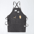 thumbnail image 1 of Chef Aprons for Men Women with Large Pockets, Cotton Canvas Work Apron, 1 of 5