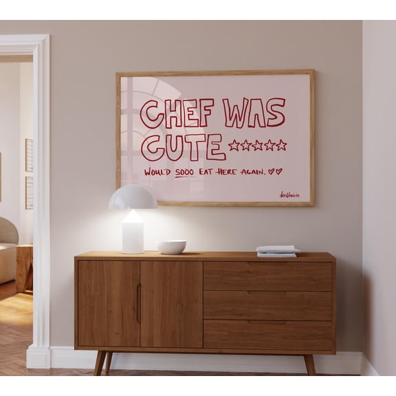 Chef Art Poster, Modern Kitchen Wall Art, Unframed Paper Poster 8x10in