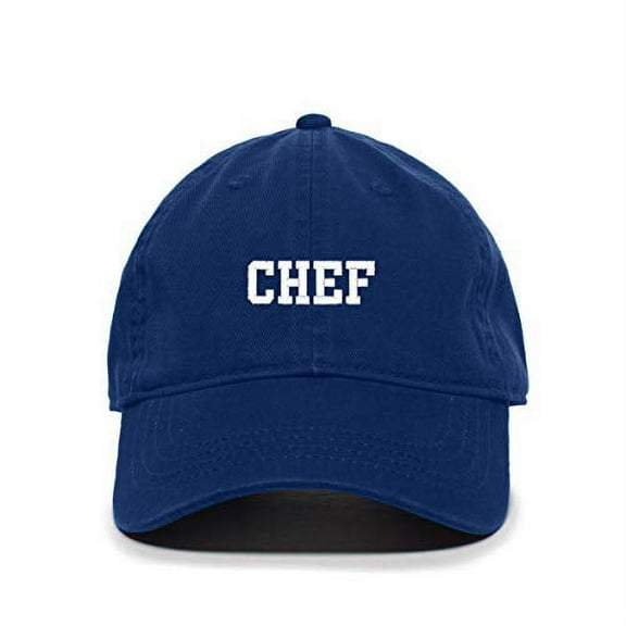 Chef Baseball Cap Embroidered Cotton Adjustable Dad Hat Royal Blue