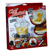 Telebrands - Chef Basket 12-in-1 Kitchen Transforms Tool Stainless Steel Folds Flat 23x23x12cm