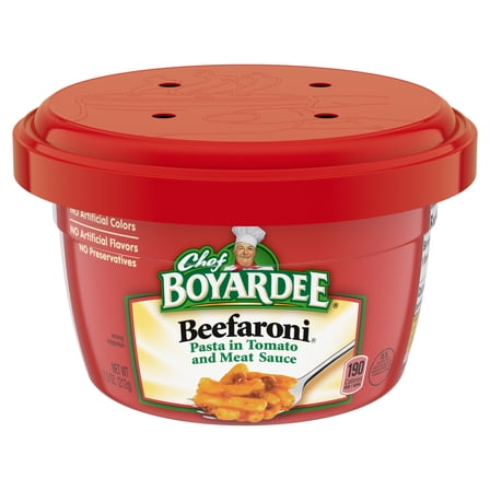 Chef Boyardee Beefaroni, Pasta in Tomato and Meat Sauce, Microwavable Meal, 7.5 oz. Bowl