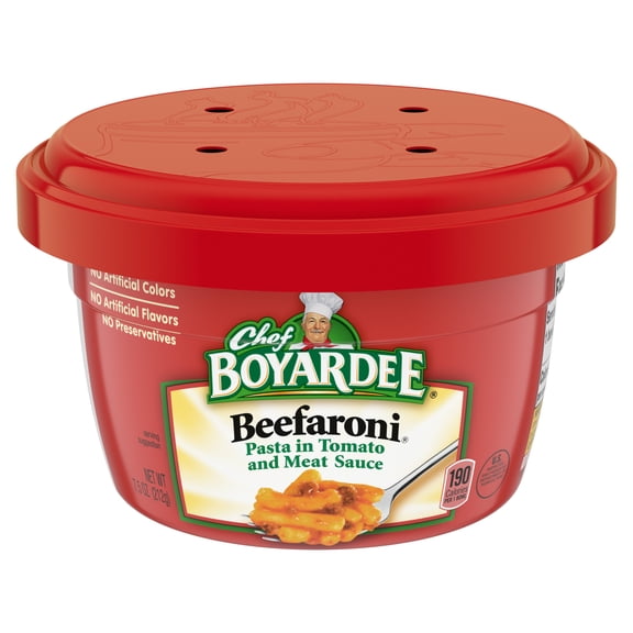 Chef Boyardee Beefaroni, Pasta in Tomato and Meat Sauce, Microwavable Meal, 7.5 oz. Bowl