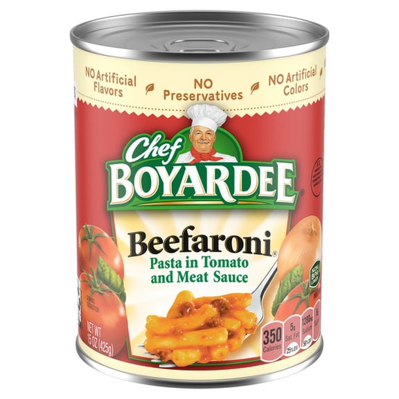 Chef Boyardee Beefaroni in Tomato and Meat Sauce, Ready-to-Eat Meal, 15 oz Can