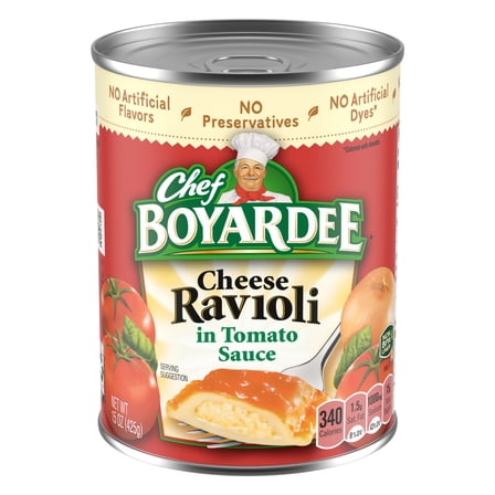 Chef Boyardee Cheese Ravioli in Tomato Sauce, Ready-to-Eat Meal, 15 oz. Can