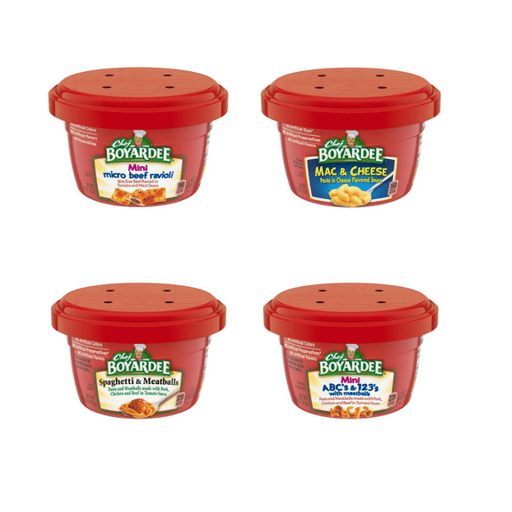 Chef Boyardee Classic Pasta Bowls 12-Pack Variety of 7.5 oz Ready Meals