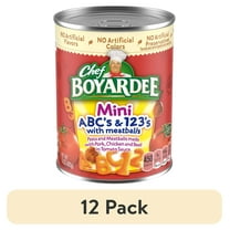 (12 pack) Chef Boyardee Mini ABC's and 123's with Meatballs, 15 oz.