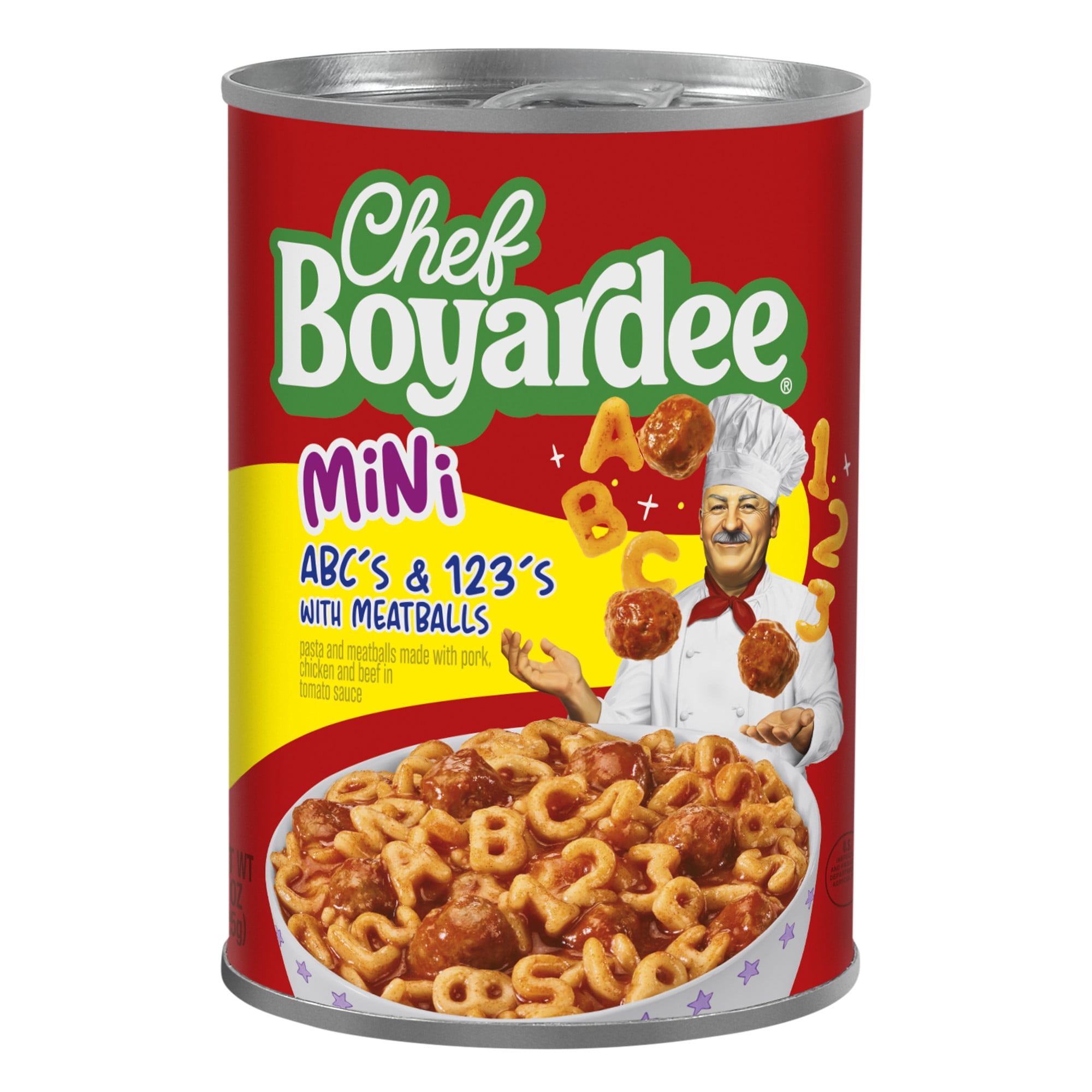 Chef Boyardee Mini ABC's and 123's with Meatballs in Tomato Sauce, Ready-to-Eat Meal, 15 oz. Can