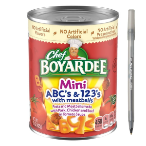 Chef Boyardee Mini ABC's and 123's with Meatballs in Tomato Sauce, Ready-to-Eat Meal, 15 oz Can