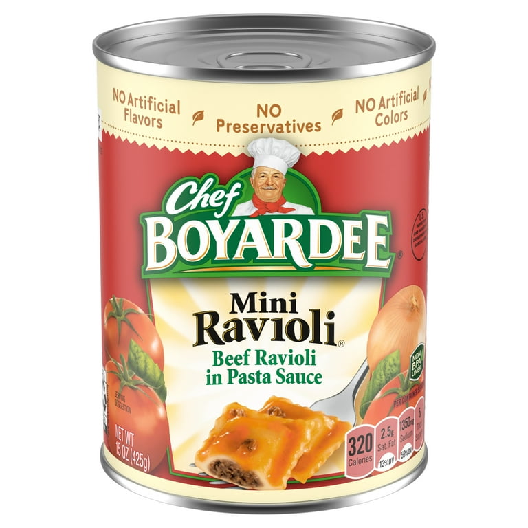 Chef Boyardee Mini Beef Ravioli in Pasta Sauce, Ready-to-Eat 15 oz