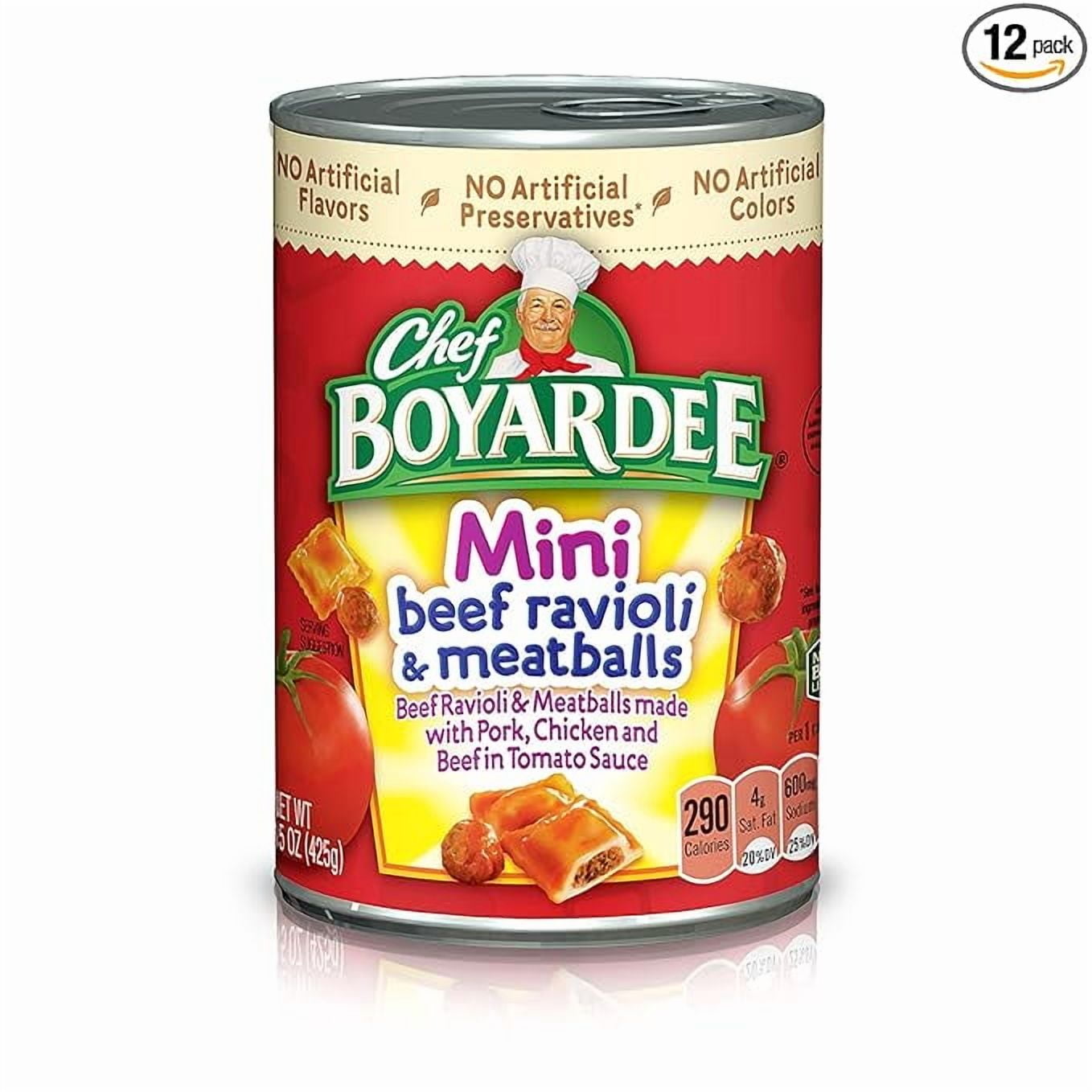 Chef Boyardee Mini Beef Ravioli and Meatballs, 15 Oz Can - Walmart.com