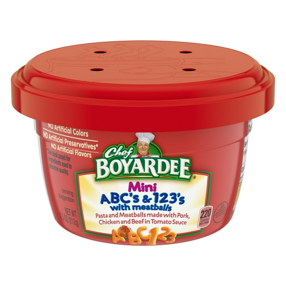 Chef Boyardee Mini-Bites ABC's & 123's Pasta with Meatballs, 7.5 oz (Pack of 6)