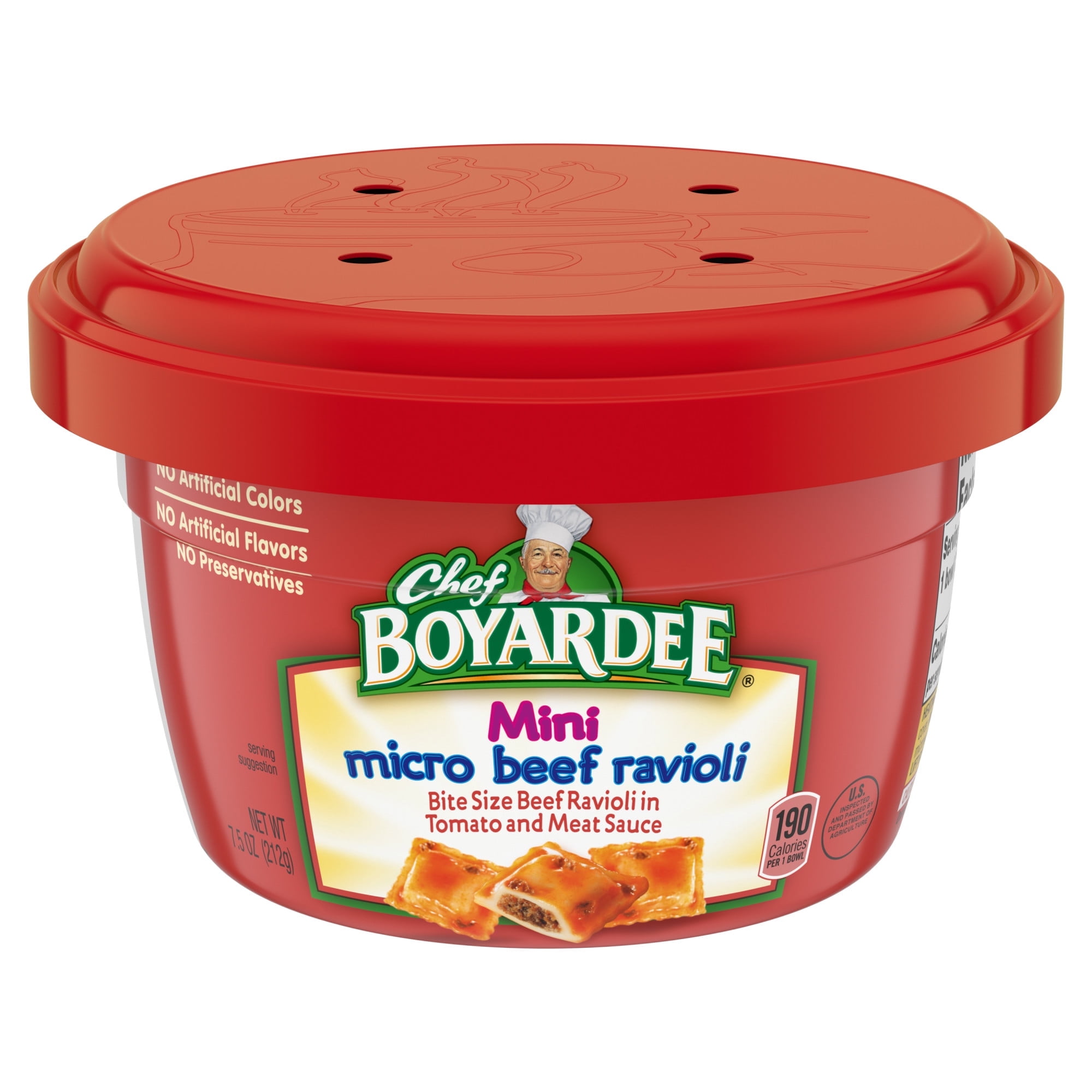 Chef Boyardee Mini Micro Beef Ravioli, 7.5 oz (Pack of 8)